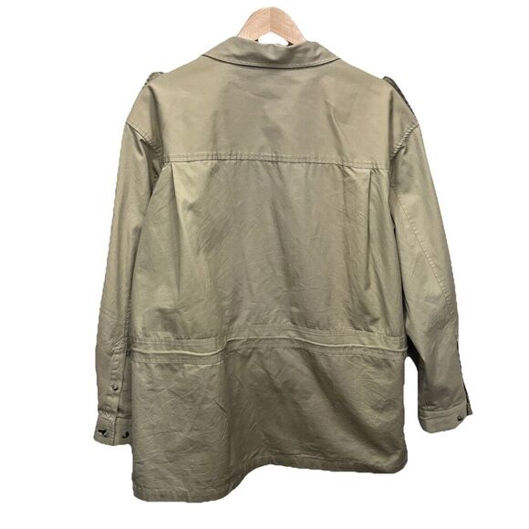 TravelSmith Vintage Khaki Utility Jacket Trench Coat Chore Coat XL Style 8728 - Picture 3 of 10